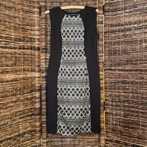 R & M Richards fitted little black dress. Size 6. Has stretch with poly/spandex.